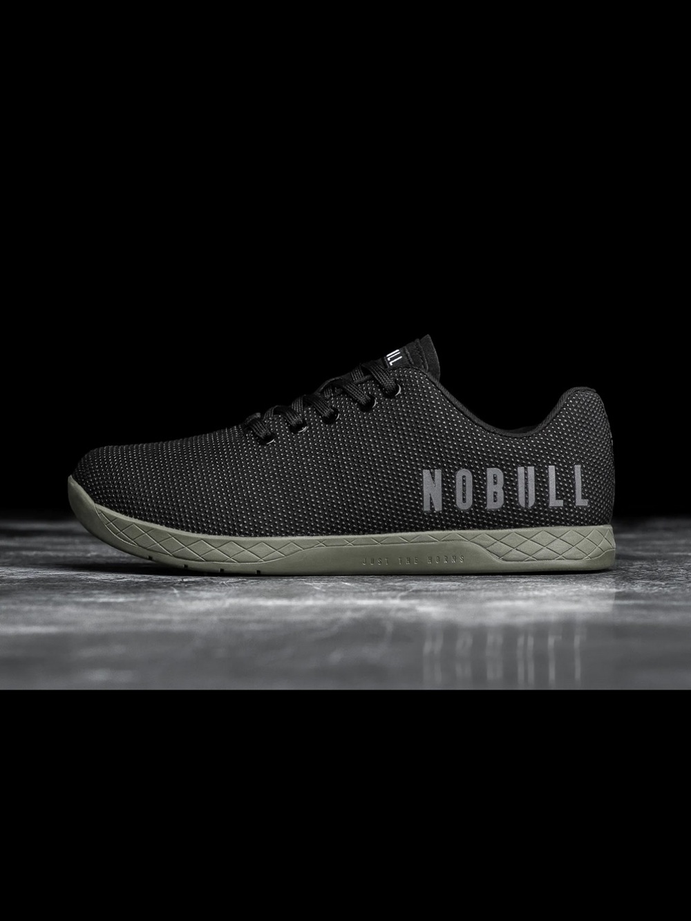 NOBULL Black Trainer with Olive Green Sole